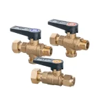 ברז מים רקורד 1/2″ × 3/4″ (2 יחידות) + ברז גז רקורד 1/2″ × 3/4″