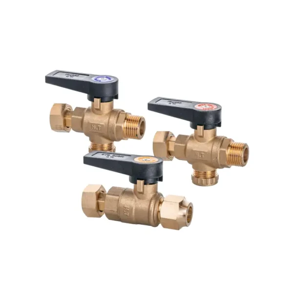 ברז מים רקורד 1/2″ × 1/2″ (2 יחידות) + ברז גז רקורד 1/2″ × 1/2″